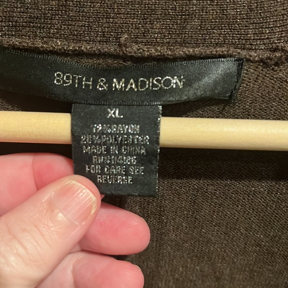 Dark brown long cardigan sweater - XL 89th&Madison - Picture 2 of 4
